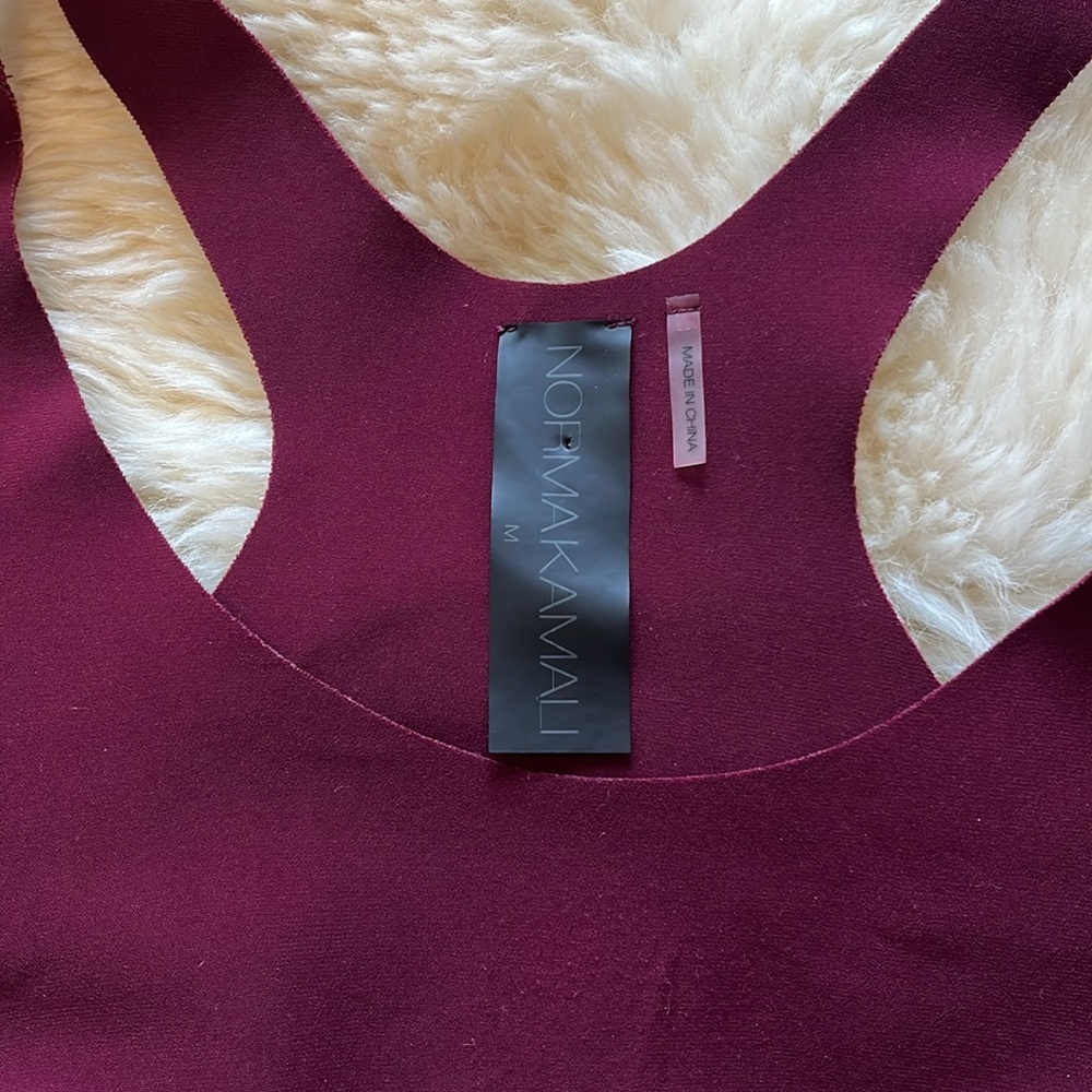 Norma Kamali | burgundy racerback tank | size medium - Picture 2 of 5